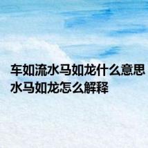 车如流水马如龙什么意思 车如流水马如龙怎么解释