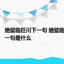 绝壁临巨川下一句 绝壁临巨川下一句是什么