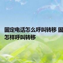 固定电话怎么呼叫转移 固定电话怎样呼叫转移
