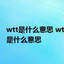 wtt是什么意思 wtt具体是什么意思