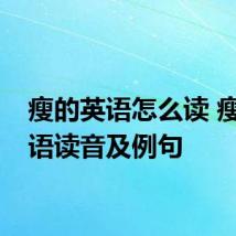 瘦的英语怎么读 瘦的英语读音及例句