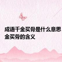 成语千金买骨是什么意思 成语千金买骨的含义