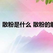 散粉是什么 散粉的解释