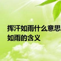 挥汗如雨什么意思 挥汗如雨的含义