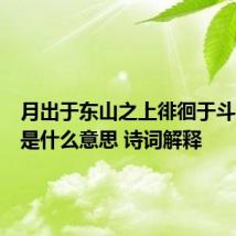 月出于东山之上徘徊于斗牛之间是什么意思 诗词解释