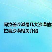 阿拉善沙漠是几大沙漠的统称 阿拉善沙漠相关介绍