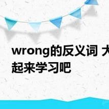 wrong的反义词 大家一起来学习吧