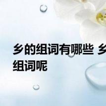 乡的组词有哪些 乡怎么组词呢