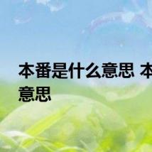 本番是什么意思 本番的意思