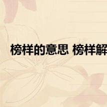 榜样的意思 榜样解释