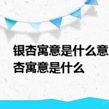 银杏寓意是什么意思 银杏寓意是什么