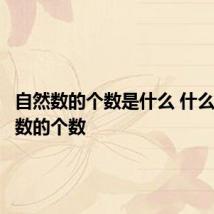 自然数的个数是什么 什么是自然数的个数