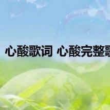 心酸歌词 心酸完整歌词