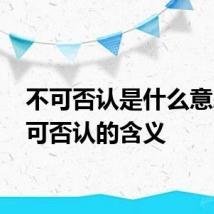 不可否认是什么意思 不可否认的含义