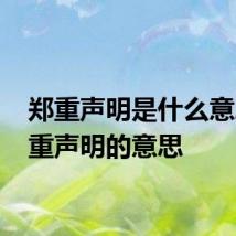 郑重声明是什么意思 郑重声明的意思