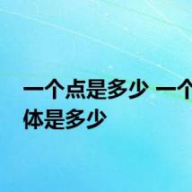 一个点是多少 一个点具体是多少