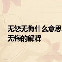 无怨无悔什么意思 无怨无悔的解释