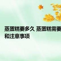 蒸蛋糕要多久 蒸蛋糕需要的时间和注意事项