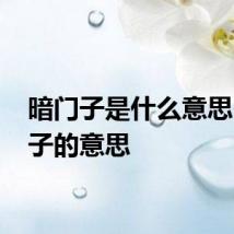 暗门子是什么意思 暗门子的意思