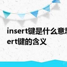 insert键是什么意思 insert键的含义