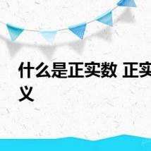 什么是正实数 正实数定义