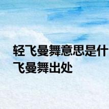 轻飞曼舞意思是什么 轻飞曼舞出处