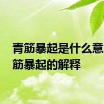 青筋暴起是什么意思 青筋暴起的解释