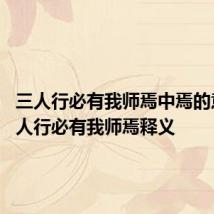 三人行必有我师焉中焉的意思 三人行必有我师焉释义