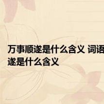 万事顺遂是什么含义 词语万事顺遂是什么含义