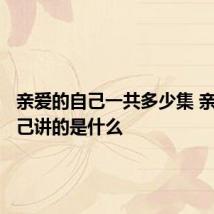 亲爱的自己一共多少集 亲爱的自己讲的是什么