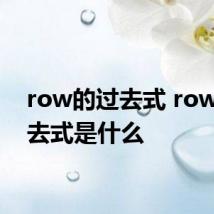 row的过去式 row的过去式是什么