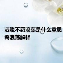洒脱不羁浪荡是什么意思 洒脱不羁浪荡解释