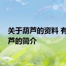 关于葫芦的资料 有关葫芦的简介