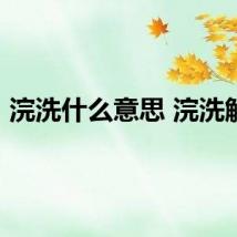 浣洗什么意思 浣洗解释