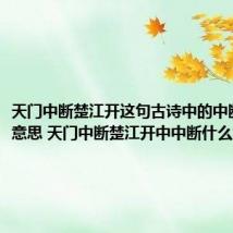天门中断楚江开这句古诗中的中断是什么意思 天门中断楚江开中中断什么意思