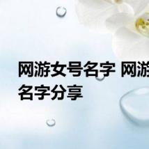 网游女号名字 网游女号名字分享