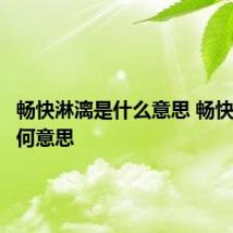 畅快淋漓是什么意思 畅快淋漓是何意思