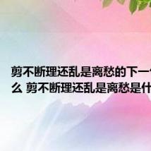 剪不断理还乱是离愁的下一句是什么 剪不断理还乱是离愁是什么意思