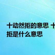 十动然拒的意思 十动然拒是什么意思