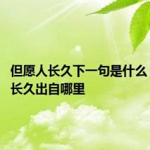 但愿人长久下一句是什么 但愿人长久出自哪里