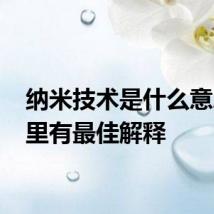 纳米技术是什么意思 这里有最佳解释