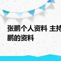 张鹏个人资料 主持人张鹏的资料
