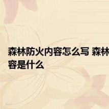 森林防火内容怎么写 森林防火内容是什么