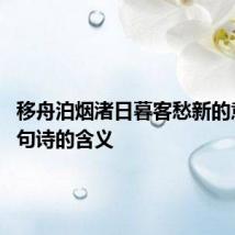 移舟泊烟渚日暮客愁新的意思 这句诗的含义