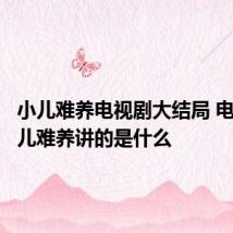 小儿难养电视剧大结局 电视剧小儿难养讲的是什么