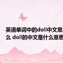 英语单词中的doll中文意思是什么 doll的中文是什么意思
