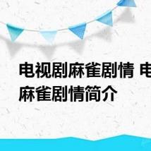 电视剧麻雀剧情 电视剧麻雀剧情简介