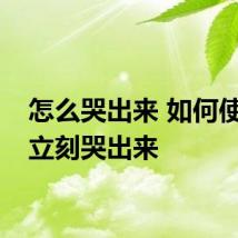 怎么哭出来 如何使自己立刻哭出来
