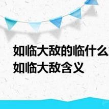 如临大敌的临什么意思 如临大敌含义