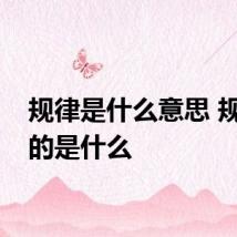 规律是什么意思 规律指的是什么